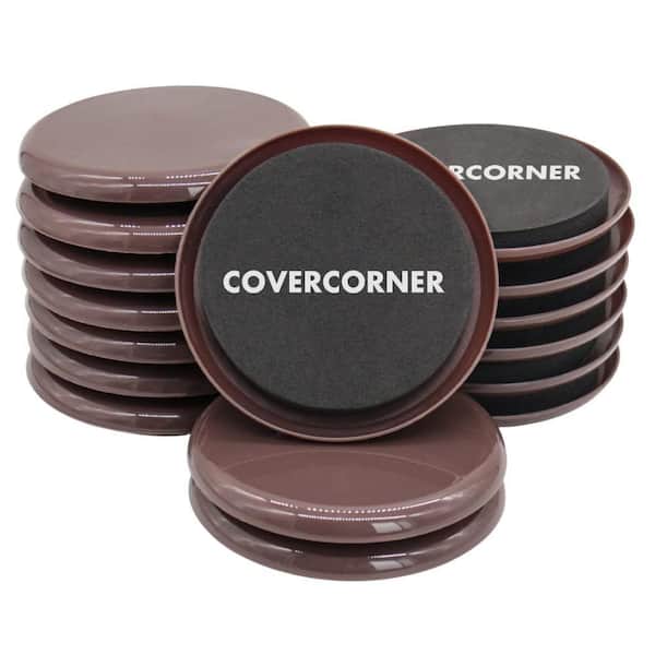 3 1/2 Inch Plastic & Rubber Foam Furniture Sliders for Carpet