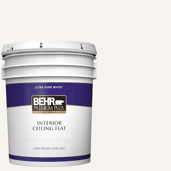 BEHR PREMIUM PLUS 5 gal. Ultra Pure White Ceiling Flat Interior Paint