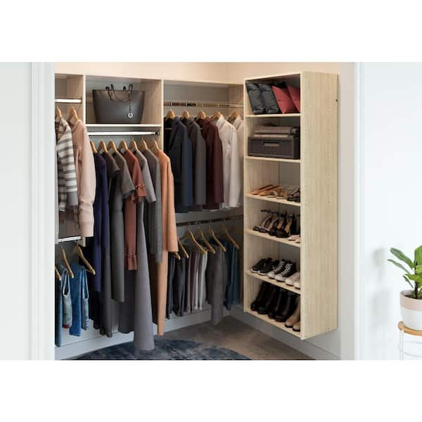 Closet Evolution Ultimate 60 in. W - 96 in. W Espresso Wood Closet System  TR19 - The Home Depot