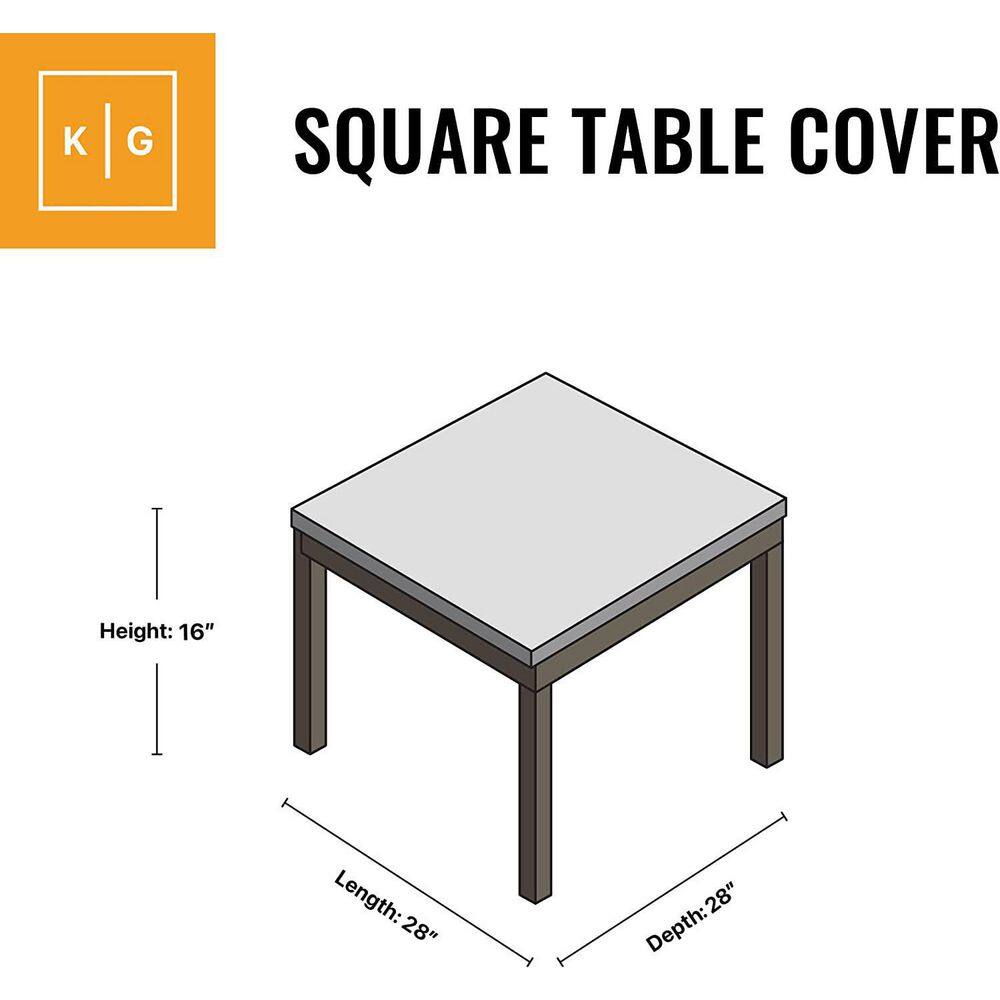 Gray Heavy Duty Polyester Outdoor Side Table Cover with Air Vent