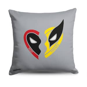 Marvels Deadpool 3-Bestest of Friends Printed 18 x 18 Multicolor Throw Pillow