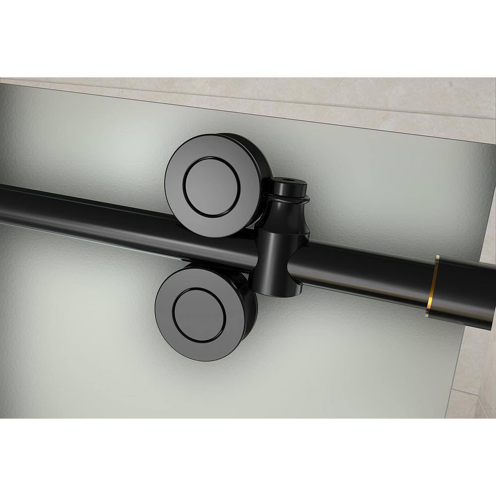 Langham XL 60" Frameless Sliding Shower Door with Frosted Glass and Oil Rubbed Bronze Finish