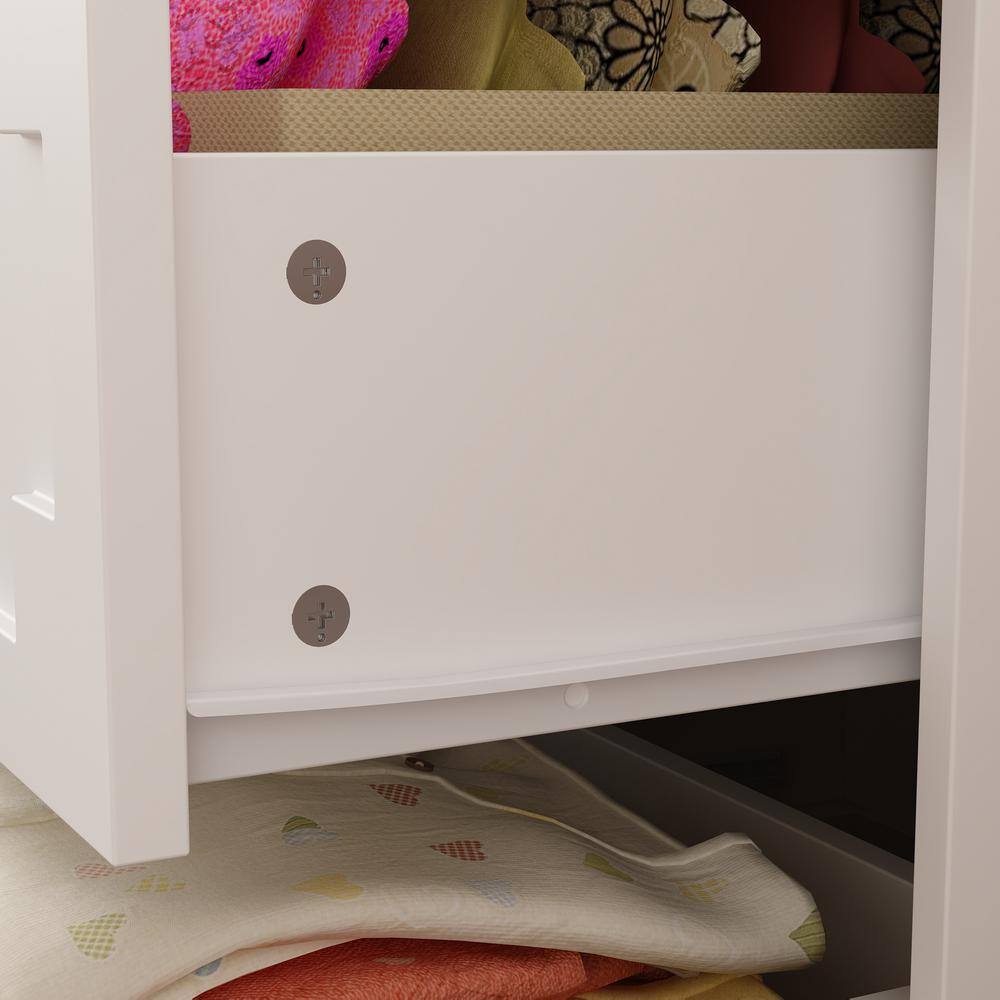 White 12-Drawers 61 in. Width x 35.4 in. Height Wooden Dresser without Mirror, Chest of Drawers with Silver Handle - thumbnail 6
