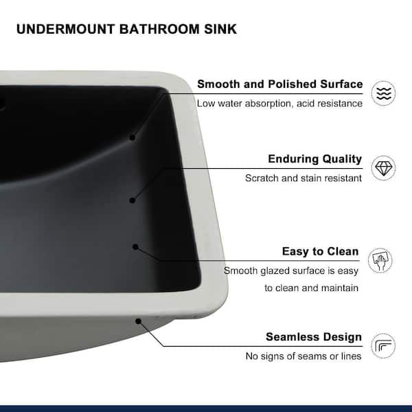 Logmey 21 in. Undermount Rectangular Corner Porcelain Ceramic