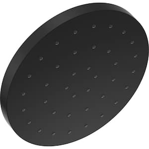 1-Spray Patterns 2.5 GPM 12 in. Wall Mount Fixed Shower Head with H2Okinetic in Matte Black