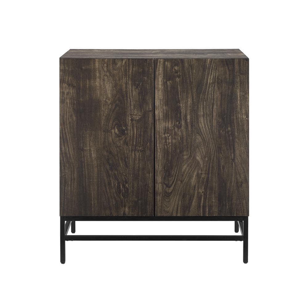 Jacobsen Brown Ash and Matte Black Bar Cabinet