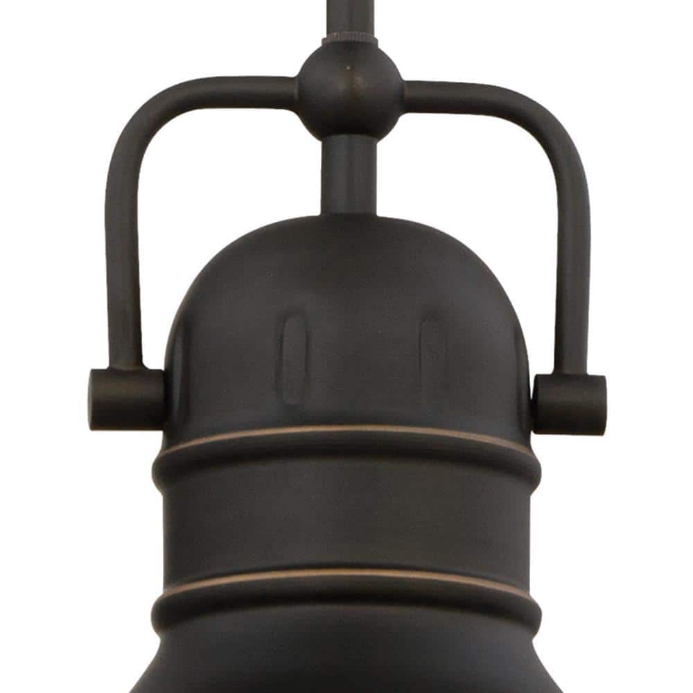 Boswell Mini Globe Farmhouse Pendant in Oil-Rubbed Bronze with Frosted Acrylic