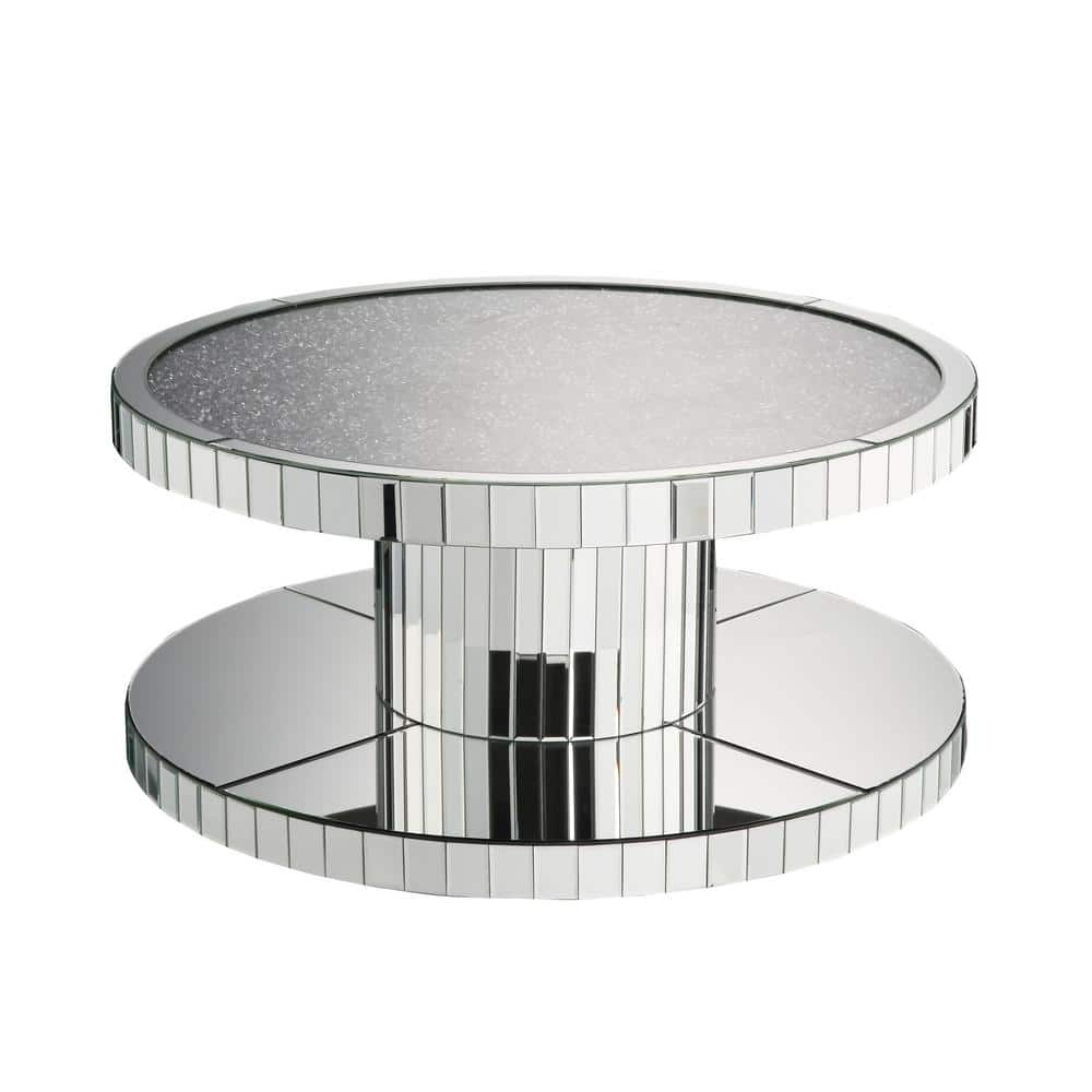 Trimied Modern Coffee Table with Storage in Black Center Table with  Stainless Steel Base