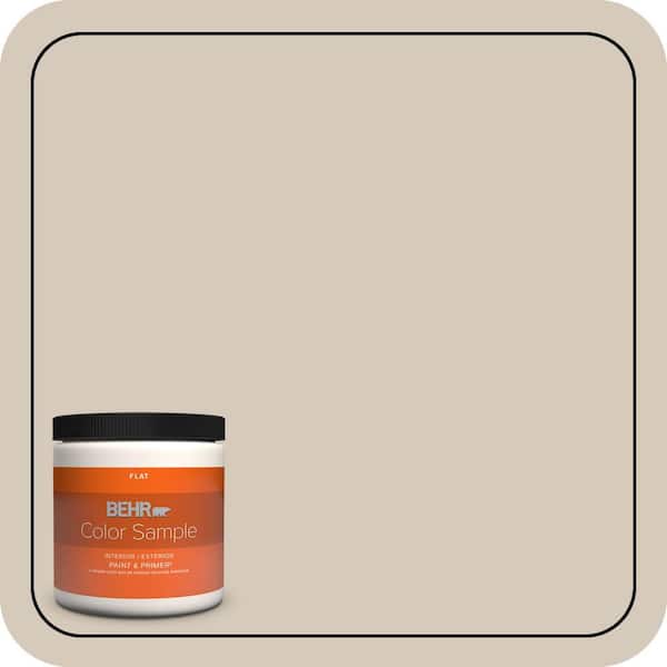 BEHR PREMIUM PLUS 8 oz. #PPU5-12 Almond Wisp Flat Interior/Exterior Paint & Primer Color Sample