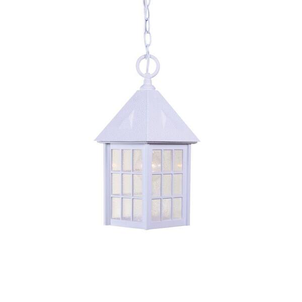 Acclaim Lighting Outer Banks Collection Hanging-Mount 1-Light Outdoor Textured White Lantern