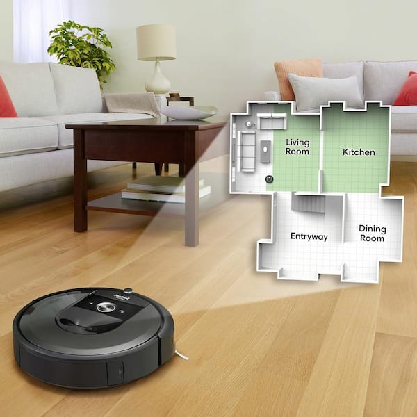 iRobot Roomba i7 Wi-Fi Connected Robotic Vacuum Cleaner (7150) Wi-Fi  Connected, Smart Mapping, Ideal for Pet Hair in Black i715020 - The Home  Depot