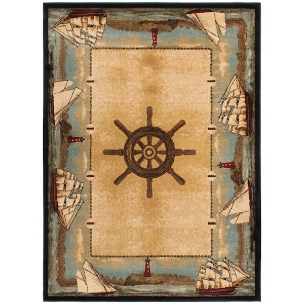 Mayberry Rug American Destination Multi-Color Key West Multi Coastal 8 ft. x 10 ft. Area Rug