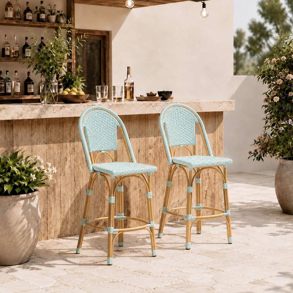 Nivexridge Riviera Set of 2 Aluminum 29.5 in. Patio Bar Stools