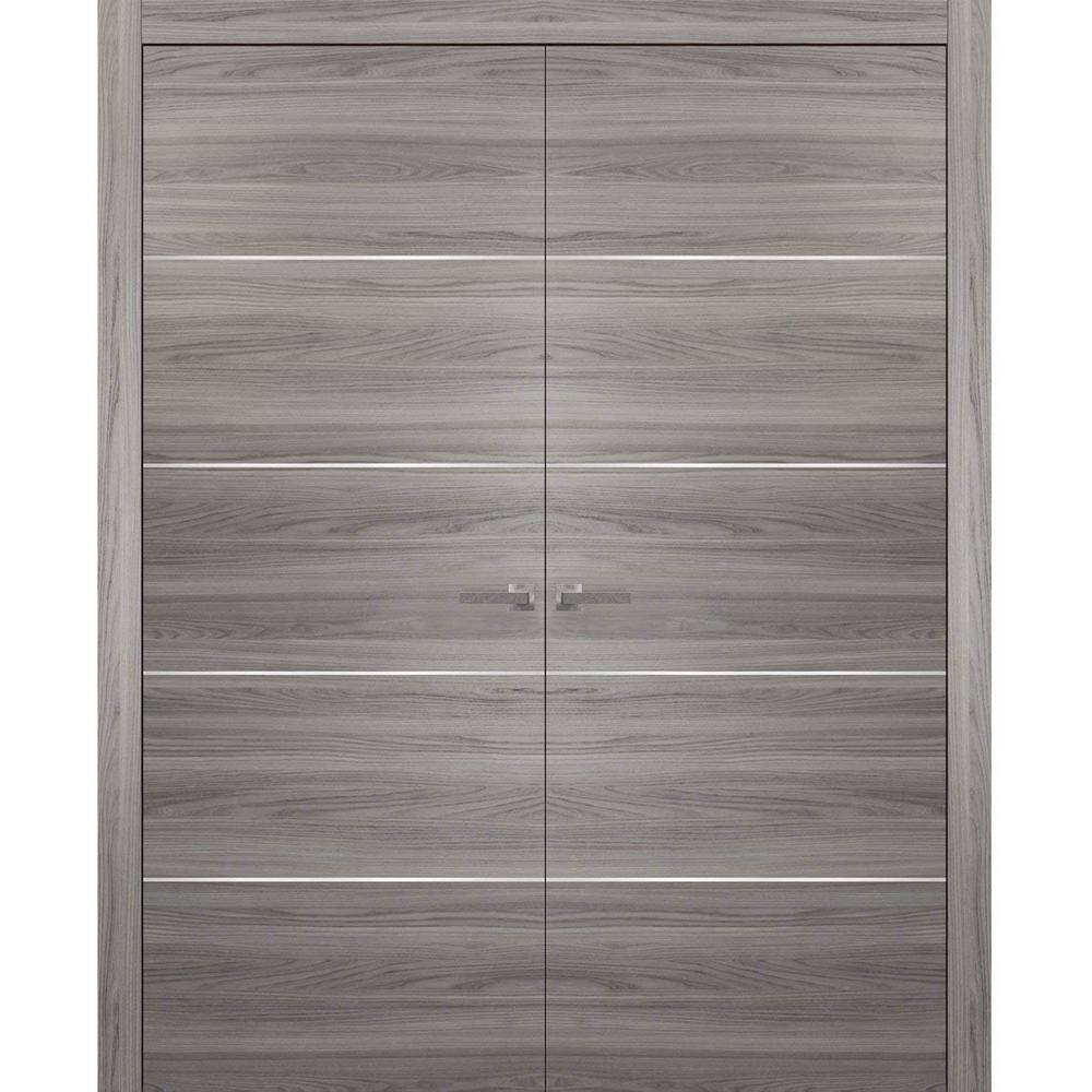 0020 64 in. x 84 in. Flush No Bore Ginger Ash Finished Pine Wood Interior Door Slab with French Hardware Included price history on PriceWatchPro