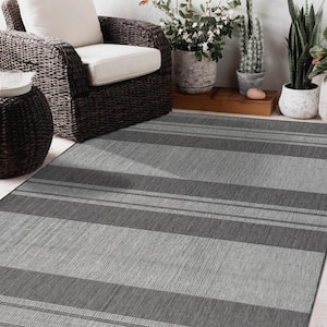 Maryland 2 ft. X 3 ft. Silver Striped Area Rug