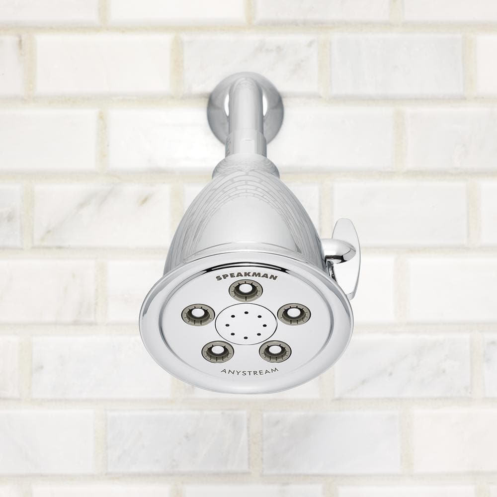 Polished Chrome Wall Mounted Multi-Function Shower Head