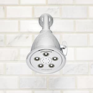 3-Spray 4.1 in. Single Wall Mount Fixed Adjustable Shower Head in Polished Chrome