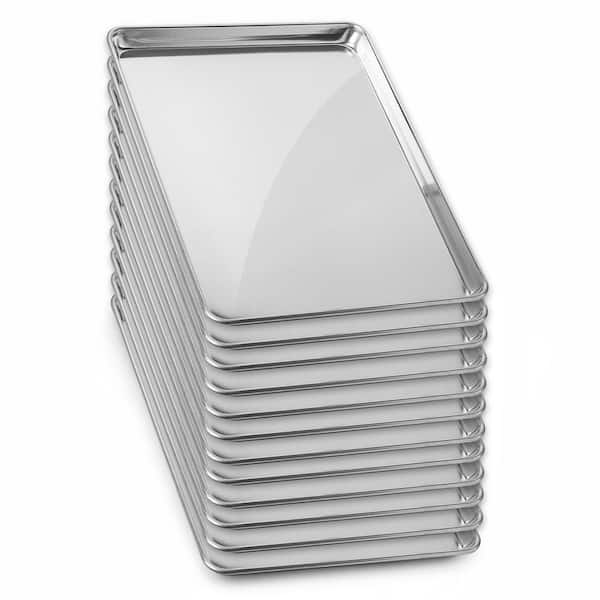 12 Pans 18 in. x 26 in. Commercial Aluminum Cookie Sheets