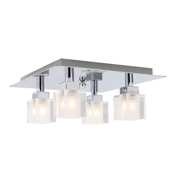 Eglo Tresco 4-Light Matte Nickel and Chrome Ceiling Light 20116A - The ...