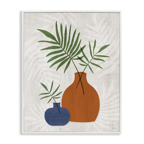 Stupell Industries Boho Botanical Vases by Natalie Carpentieri White Framed Nature Giclee Art Print 14 in. x 11 in.