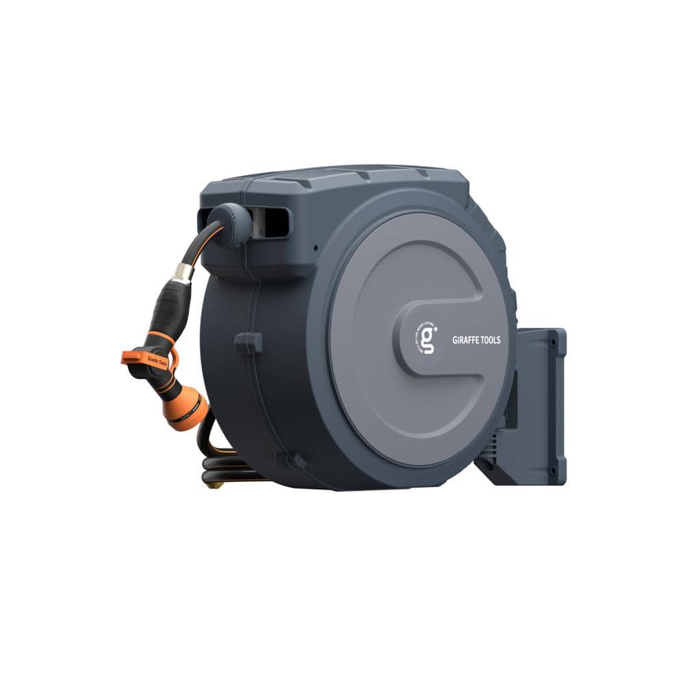Giraffe Tools 130' Dark Gray Retractable Garden Hose Reel