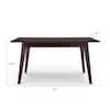 Oracle 59 inch cappuccino rectangle dining table with dimensions