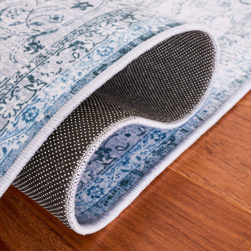 Tucson Green and Grey 9' x 12' Washable Area Rug