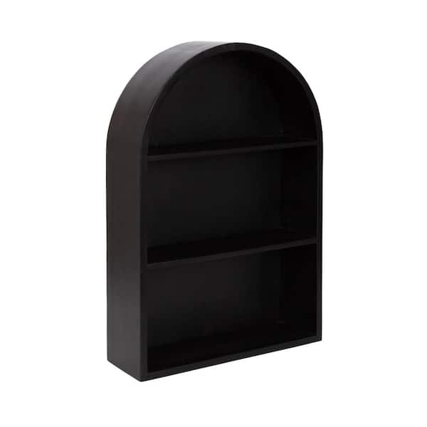 Arcott 18 in. W x 6 in. D Black Wood Decorative Wall Shelf