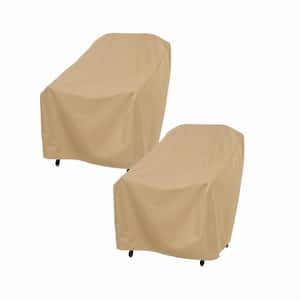 27 in. L x 34 in. W x 31 in. H, Khaki Basics Patio Chair Cover, (2-Pack)