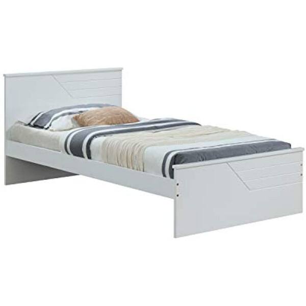 81 in. White Wood Frame Twin Panel Bed with Drawers made for panel bed crafted from durable hardwood