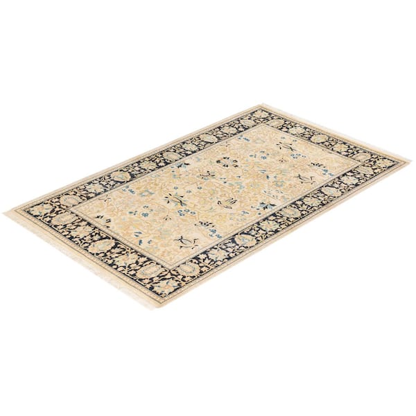 Mogul One-of-a-Kind Traditional Ivory 3 ft. 3 in. x 5 ft. 2 in. Oriental Area Rug