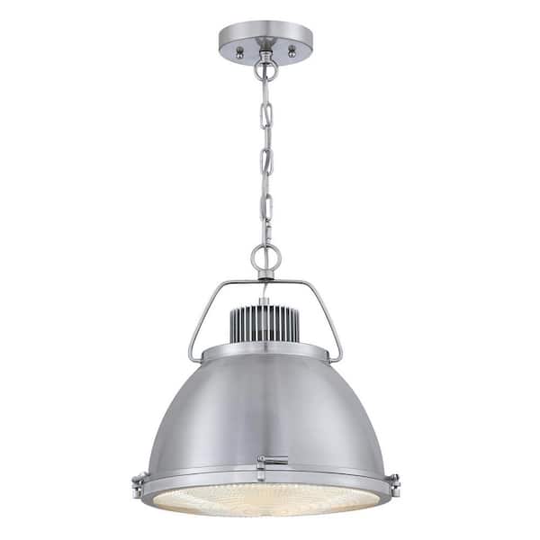 Westinghouse Danzig 1-Light Brushed Nickel Shaded Pendant with Clear Prismatic Lens