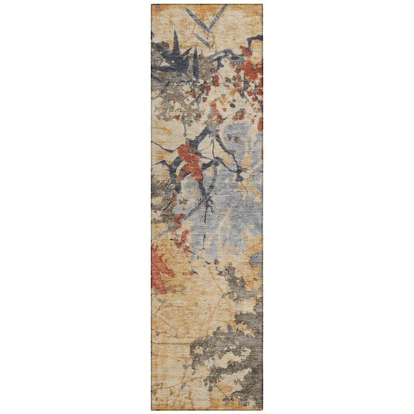Chantille Machine Washable Indoor/Outdoor Abstract ACN2654 Wheat 2 ft. x 7 ft. Runner Rug