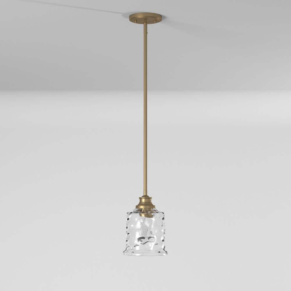 Drake Modern Minimalist Gold and Glass 10" Mini Pendant Light