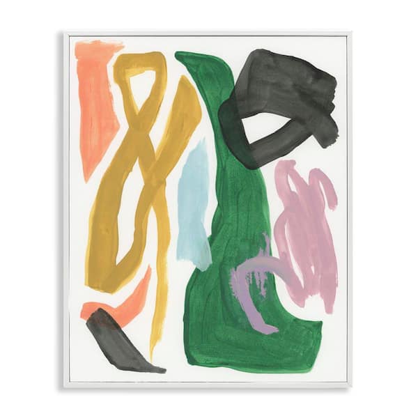 Stupell Industries Contemporary Modern Shapes by June Erica Vess White Framed Abstract Giclee Art Print 20 in. x 16 in.