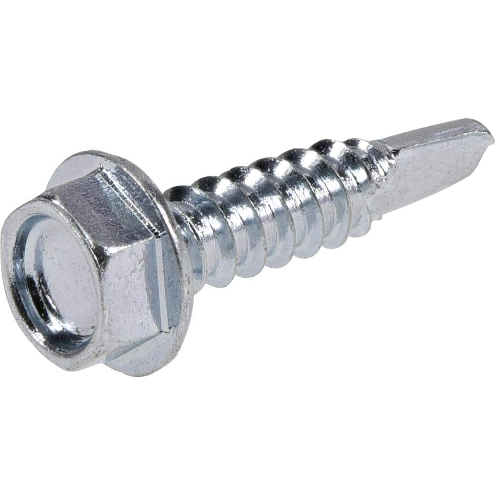 Everbilt #8 3/4 in. External Hex Flange Hex-Head Self-Drilling Screws 1 ...