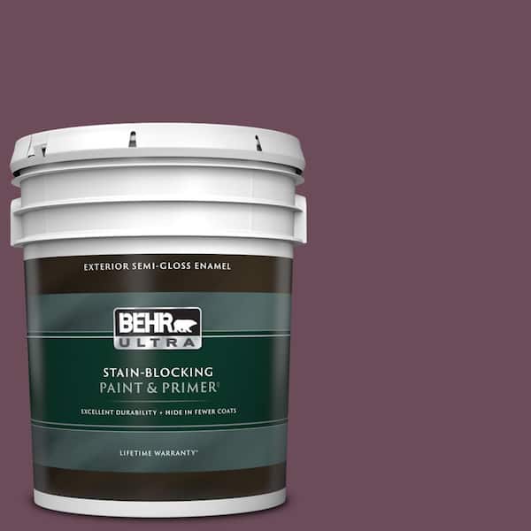 BEHR ULTRA 5 gal. #PPU1-20 Spiced Plum Semi-Gloss Enamel Exterior Paint & Primer