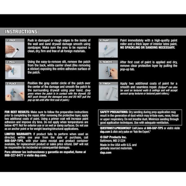 DAP 4 in. Eclipse Wall Repair Patch (2-Pack)