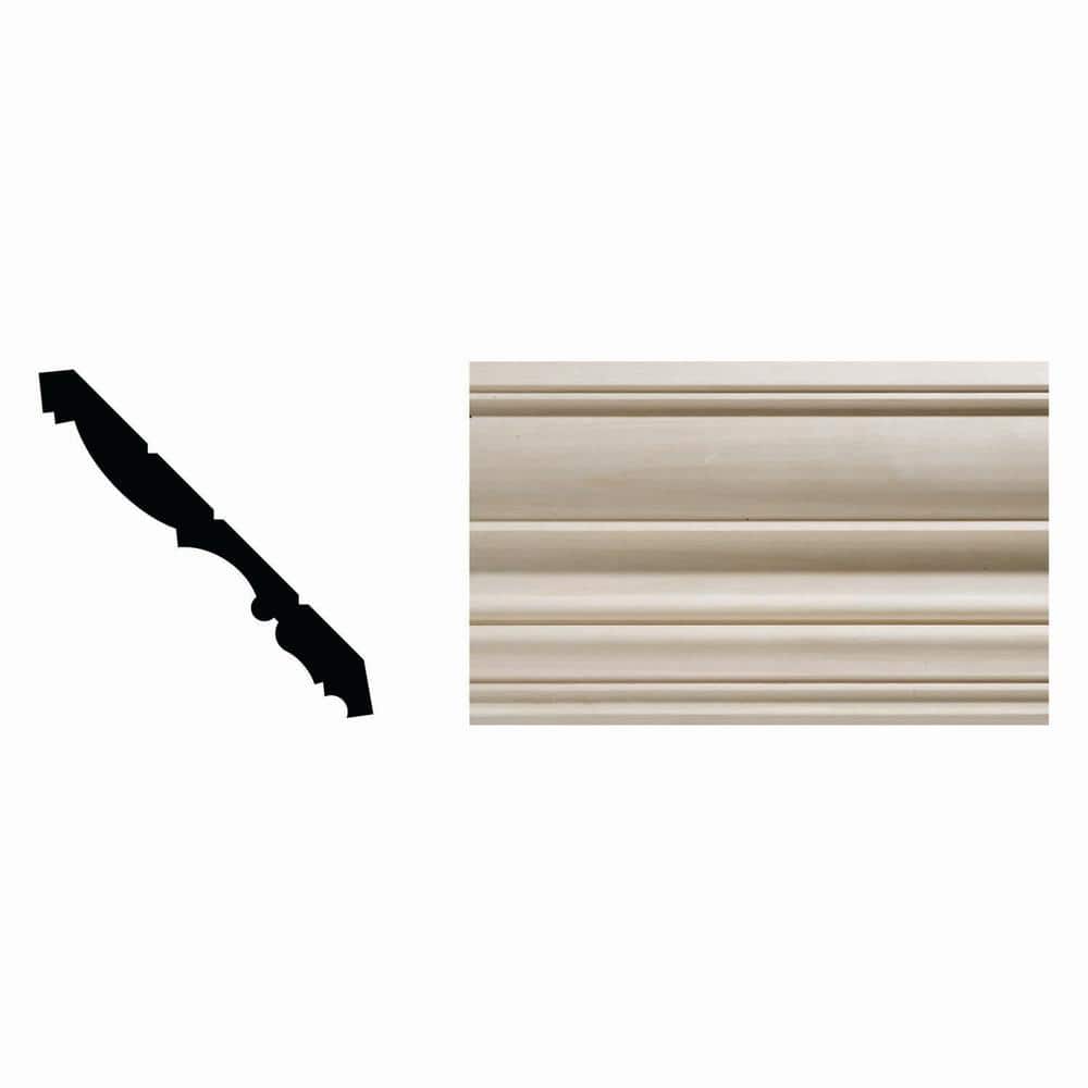 Unfinished White Hardwood Colonial Crown Moulding 47.5 in