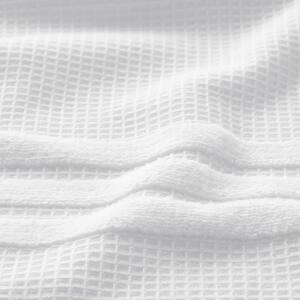 Legends Hotel Waffle White Solid Cotton Single Bath Sheet