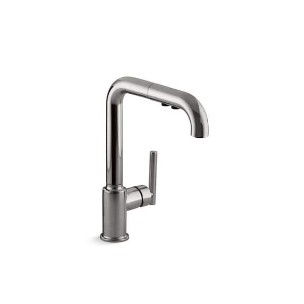 KOHLER Purist Single-Handle Pull Down Sprayer Kitchen Faucet in Vibrant Titanium