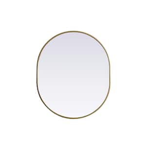 Simply Living 36 in. W x 30 in. H Oval Metal Framed Brass Mirror