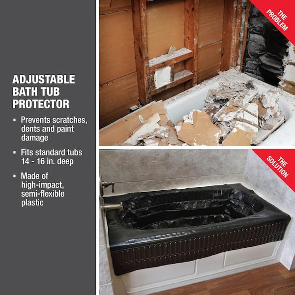 14 in. - 16 in. Adjustable Plastic Bathtub Liner Protector