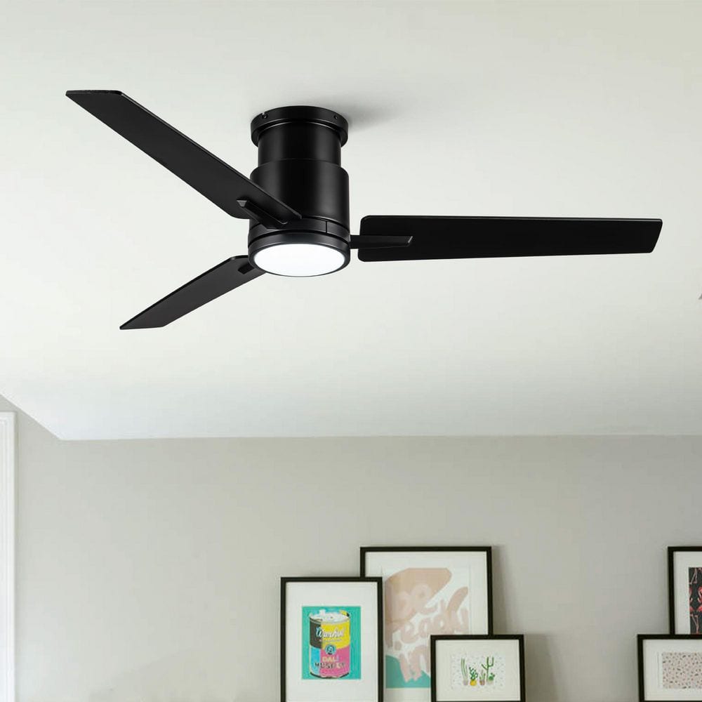 Kaleido 52 in. Indoor Matte Black Low Profile Ceiling Fan with Light and Dual-Finish Blades price history on PriceWatchPro