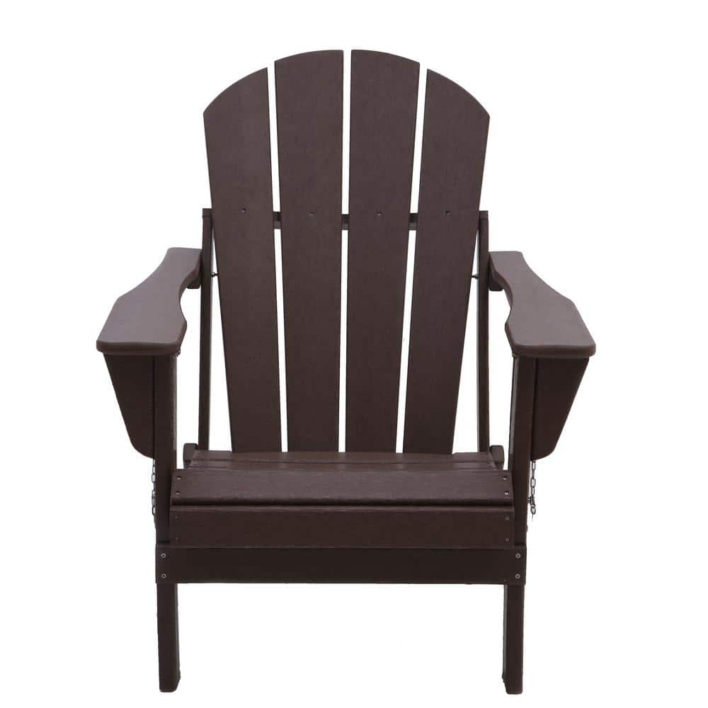 Classic Brown Folding Plastic Adirondack Chair