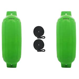 10 in. x 30 in. BoatTector Inflatable Fender Value in Neon Green (2-Pack)