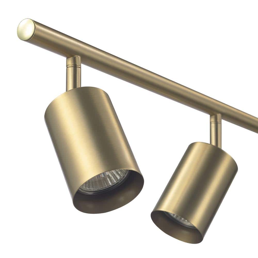 Matte Brass Adjustable Height 4-Light LED Ceiling Track Fixture