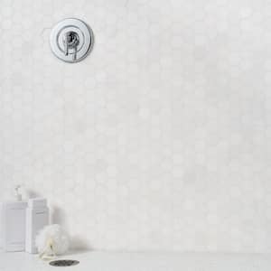 Bianco Dolomite White 11.75 in. x 12.37 in. Hexagon Honed Marble Mosaic Wall Tile (1 sq. ft./ Each)