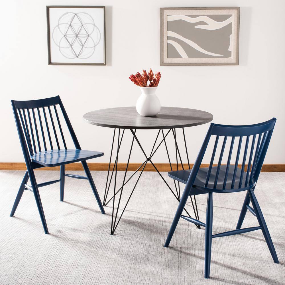 Navy High Back Wood Windsor Side Chair