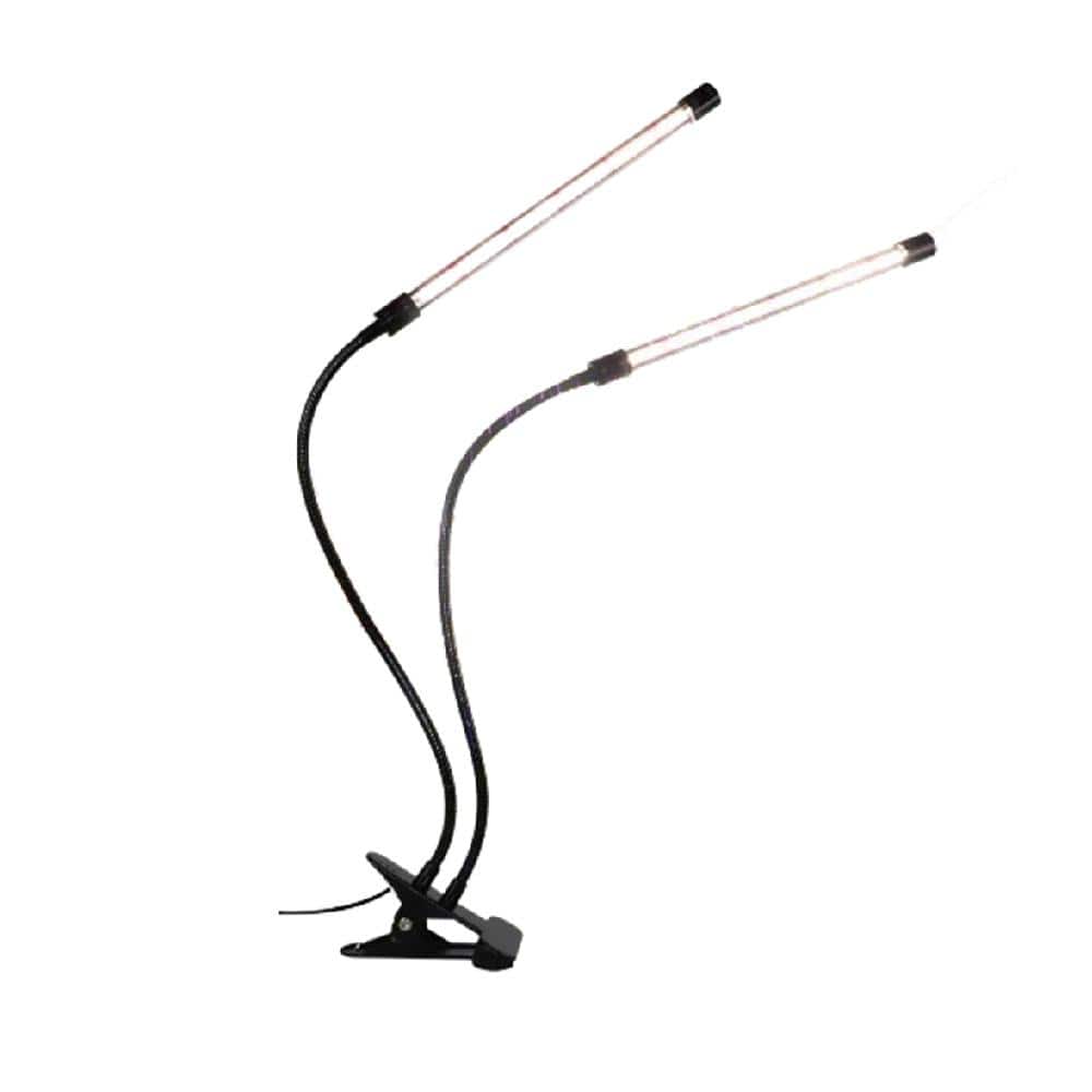 6000K LED Grow Light Full Spectrum Clip Lamp with 74 White & 10 Red LEDs 5 Dimmable Levels and Auto Timer 4/8/12 H Black